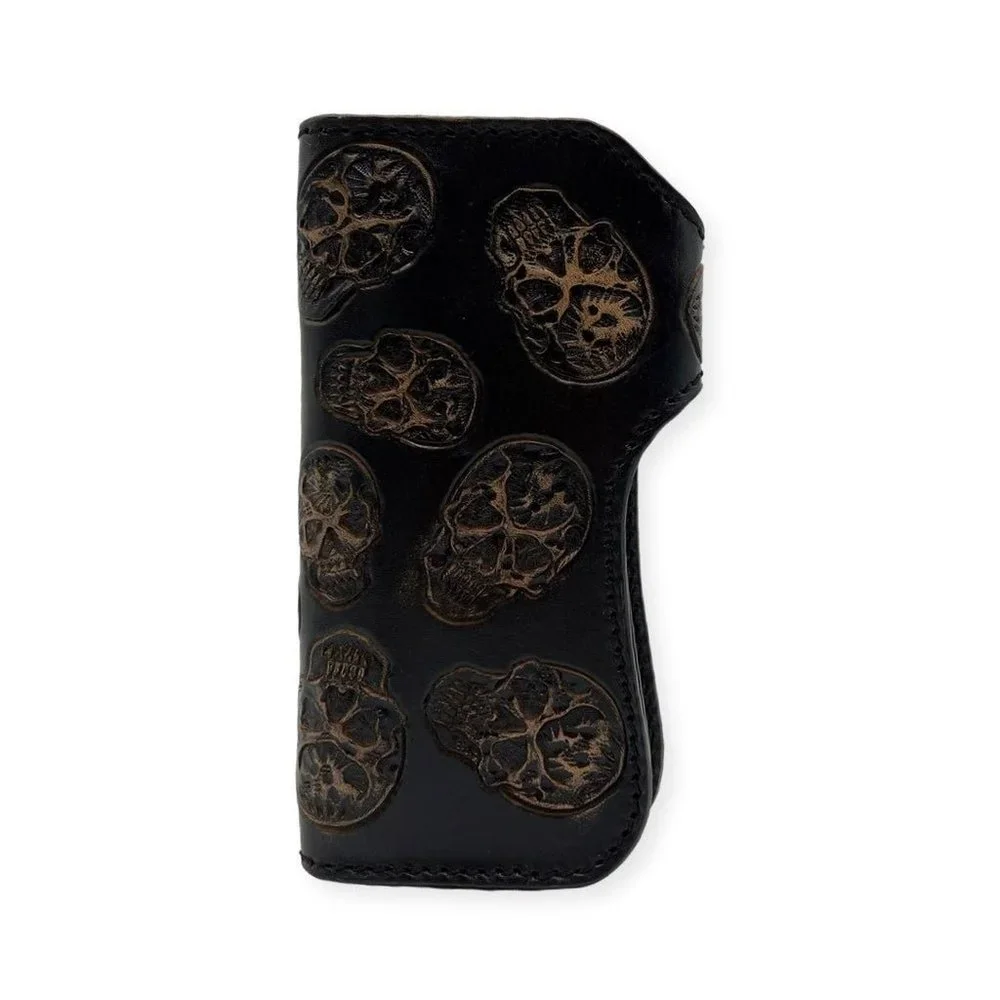 Rockertype Skull Leather Wallet Black & Brown